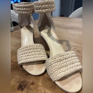 Vince Camuto Women's Beige Braided Heels